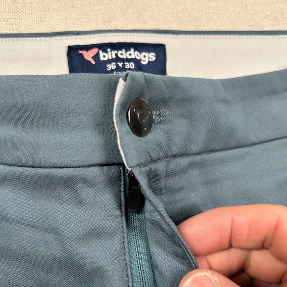 Birddogs Pants Mens 36x30 Chino Steel Blue Performance Twill Preppy Stretch - Picture 3 of 9